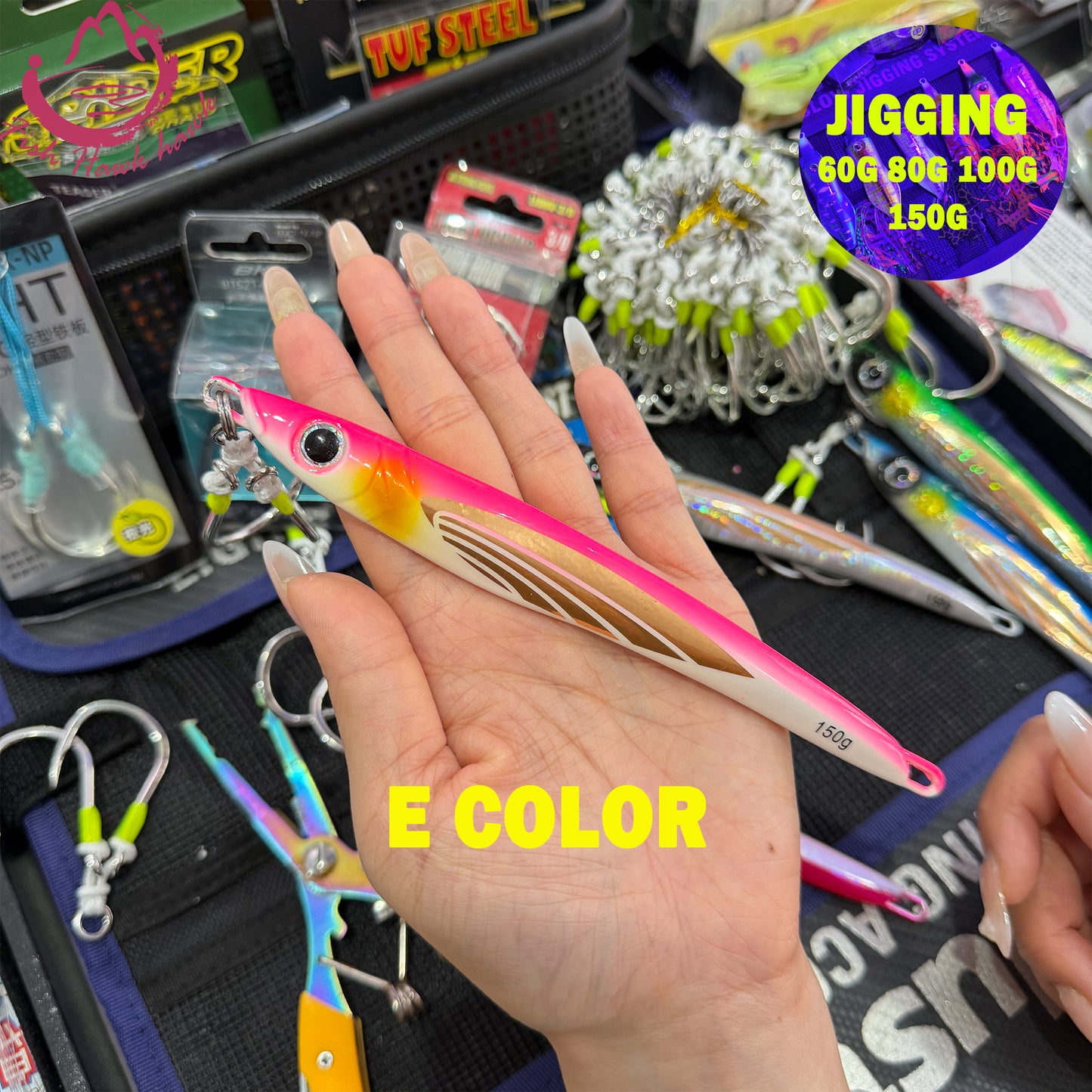 #26 Glow Slow Pitch Metal Jigging Jigs Lure 60g 80g 120g 150g