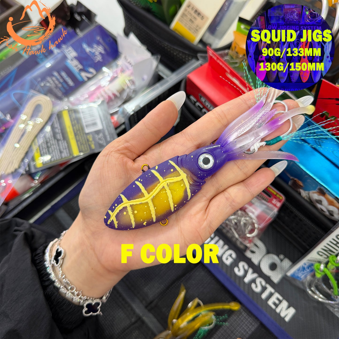Glow Weighted Metal ABS Soft Squid Jig Octopus Lure 40g 50g 90g 130g 170g 200g 250g Saltwater Jigging Fishing Bait 3D Eyes UV Night Offshore Tuna jigs lure