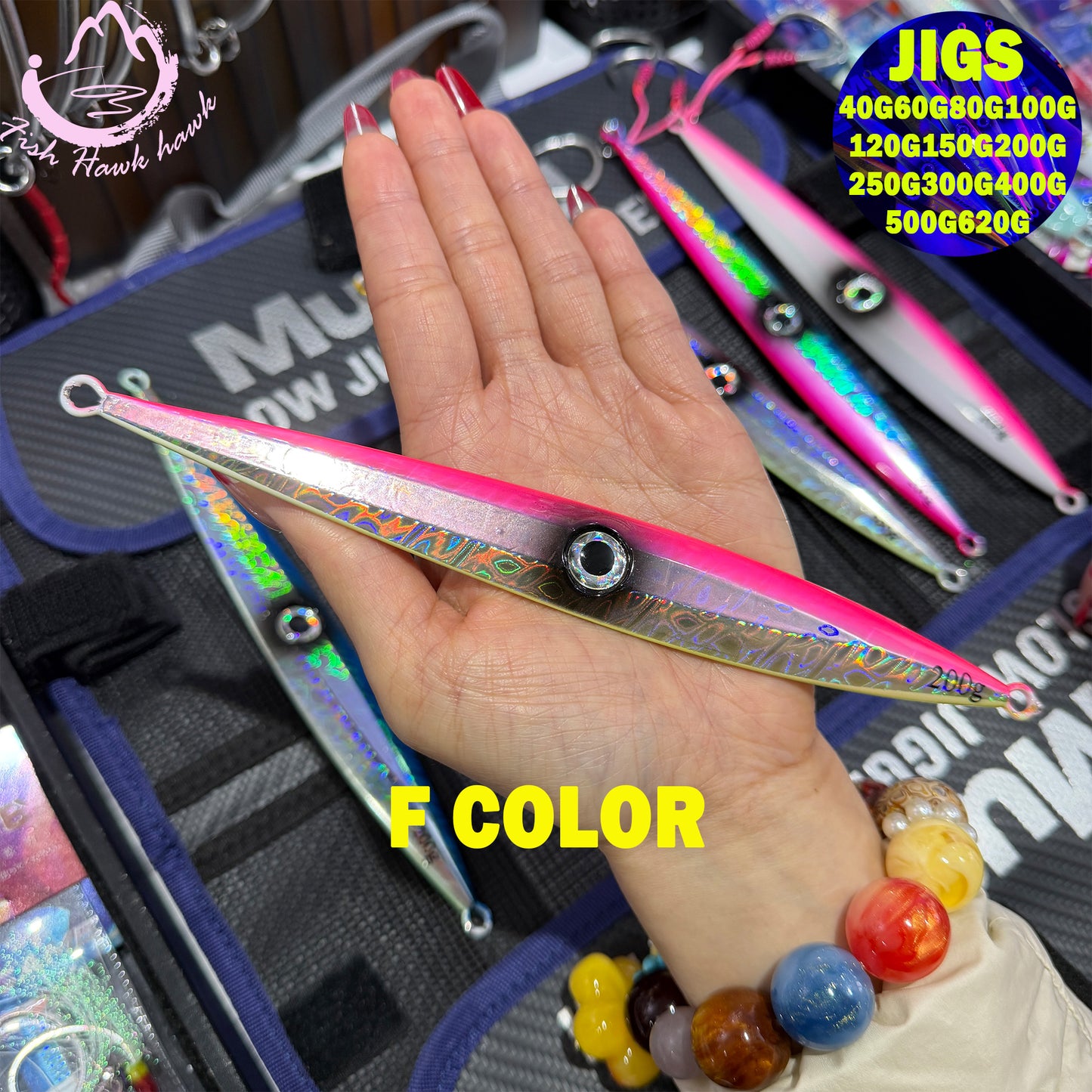 Slow Pitch Jigging Metal Jigs Saltwater Lure 40g-620g, 7 Colors-Offshore Jigs for Tuna, Snapper & Grouper jigs lure