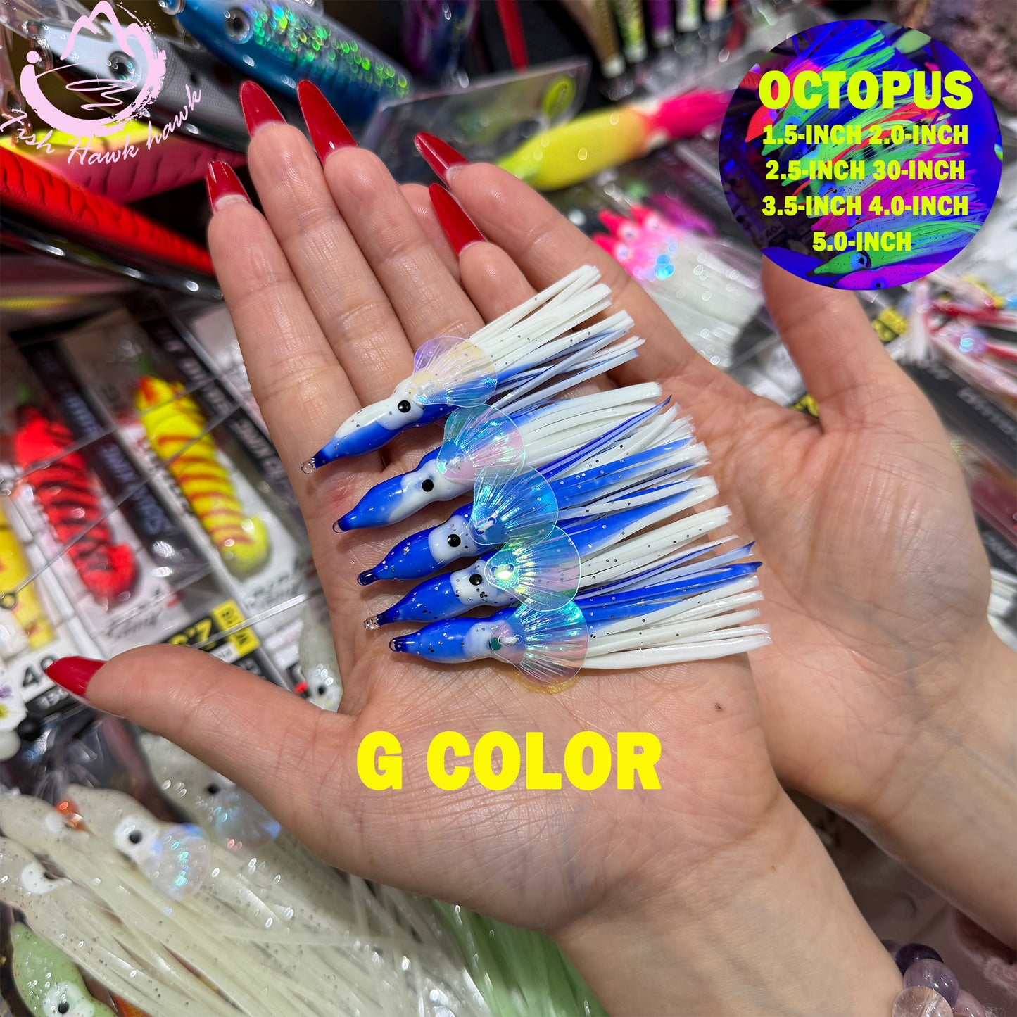 New Luminous Soft Octopus Lure UV Glow Squid Skirt Bait Glow in the Dark Octopus Soft Jig for Saltwater Tuna Mahi Snapper soft bait