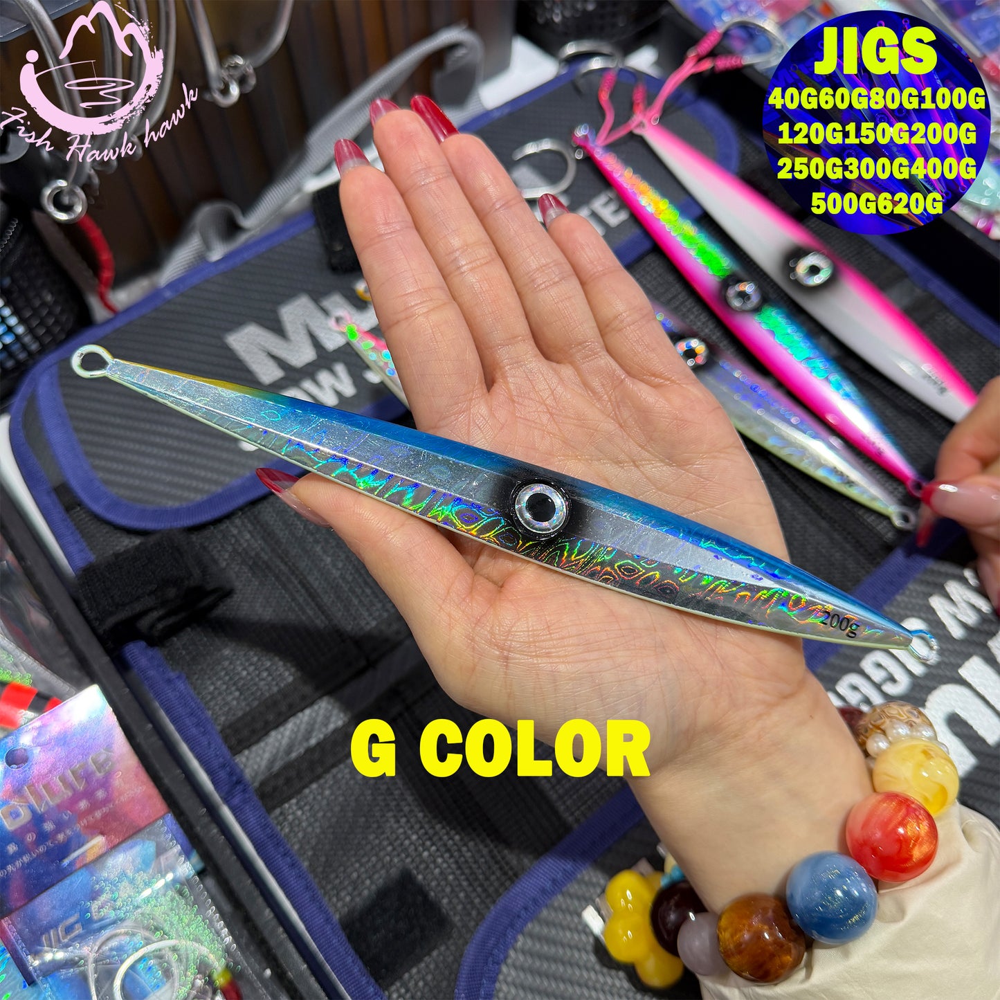 Slow Pitch Jigging Metal Jigs Saltwater Lure 40g-620g, 7 Colors-Offshore Jigs for Tuna, Snapper & Grouper jigs lure