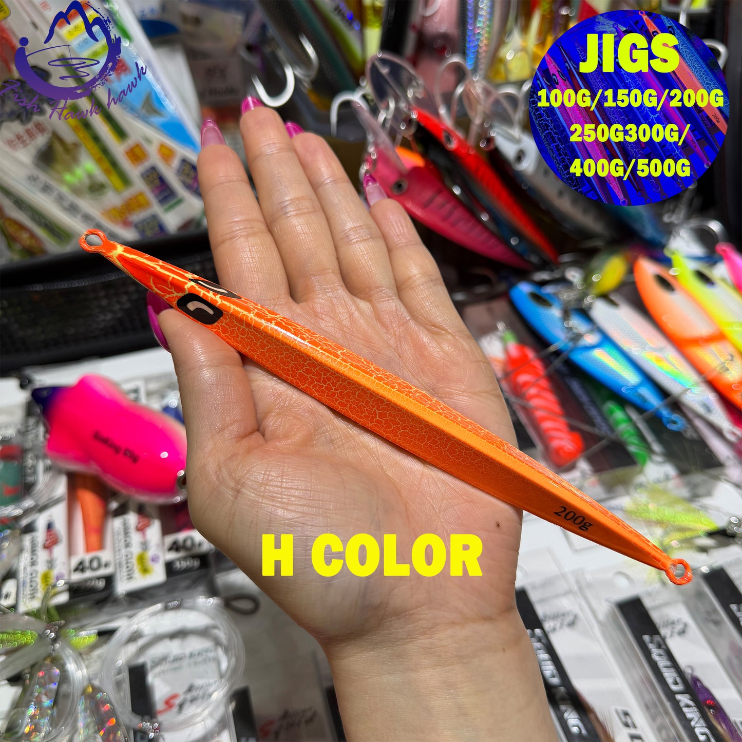 New Premium Slow Pitch Jigging Metal Fishing Lure 100g 150g 200g 250g 300g 400g 500g Flat Fall Deep Sea Saltwater Assist Hooks jigs