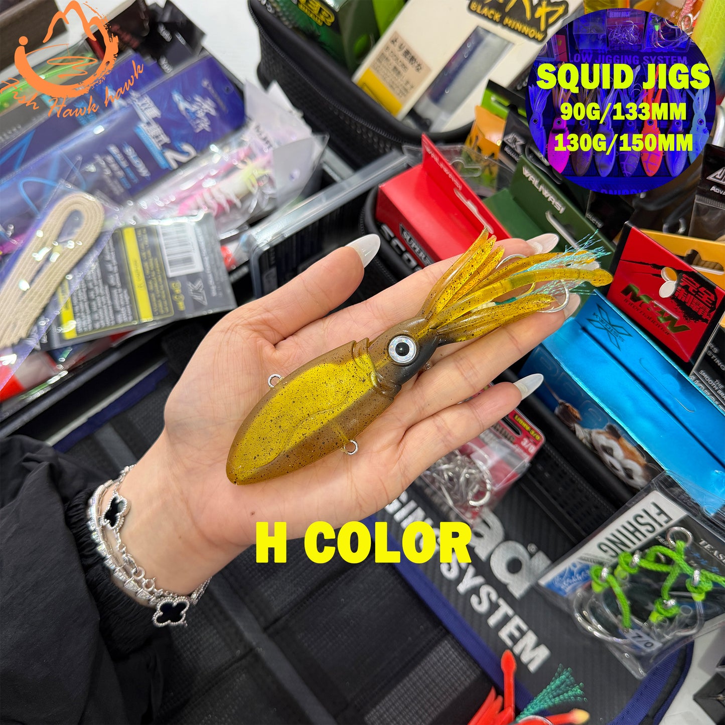 Glow Weighted Metal ABS Soft Squid Jig Octopus Lure 40g 50g 90g 130g 170g 200g 250g Saltwater Jigging Fishing Bait 3D Eyes UV Night Offshore Tuna jigs lure