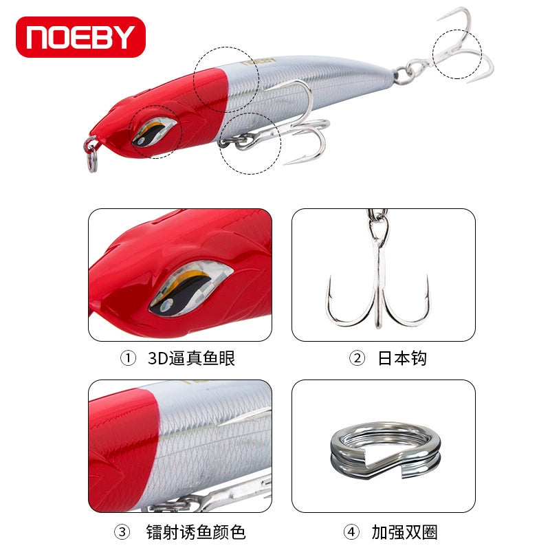 NOEBY Saltwater Pencil Bait/Stickbait/Minnow/Topwater/Popper Lure 115mm/60.5g