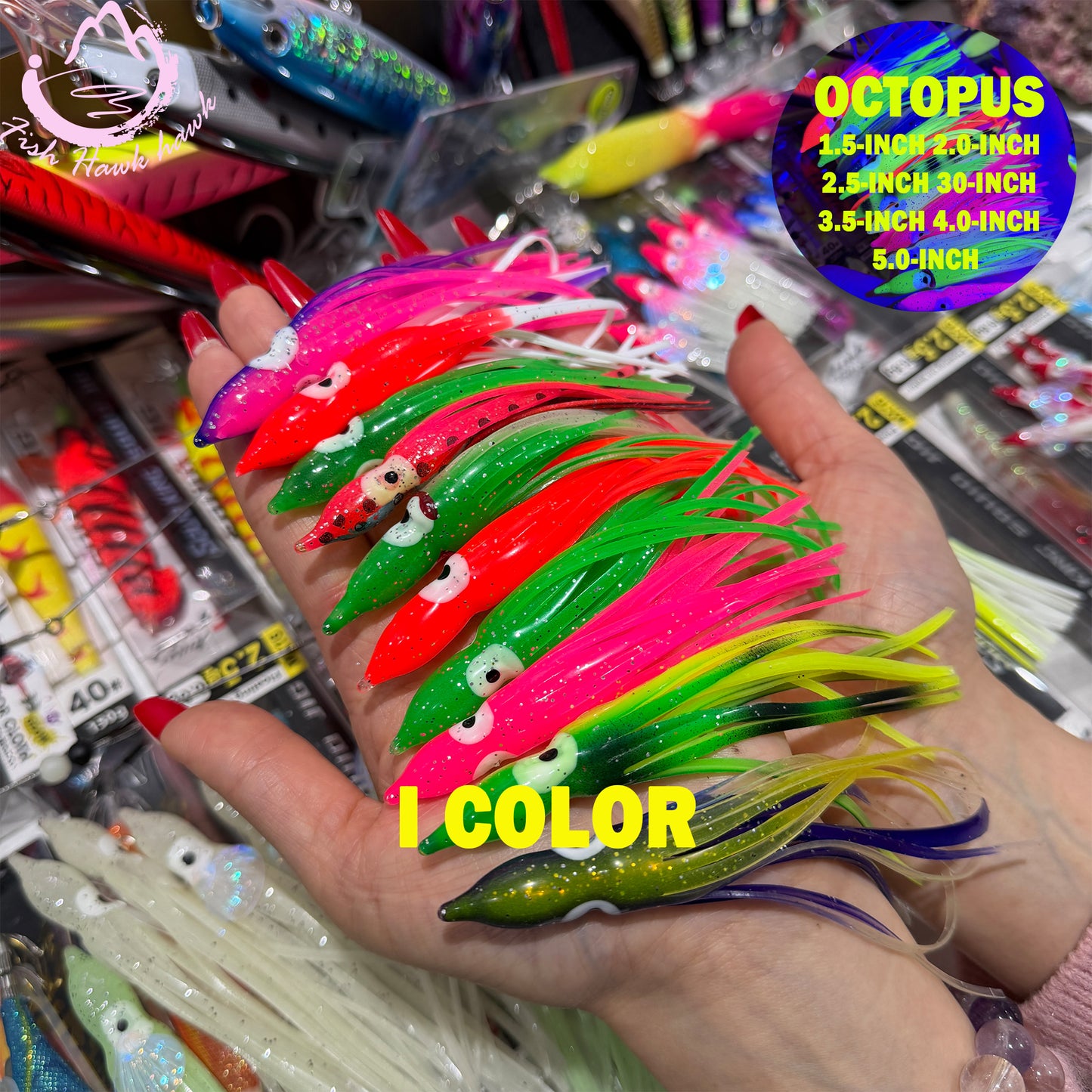 New Luminous Soft Octopus Lure UV Glow Squid Skirt Bait Glow in the Dark Octopus Soft Jig for Saltwater Tuna Mahi Snapper soft bait