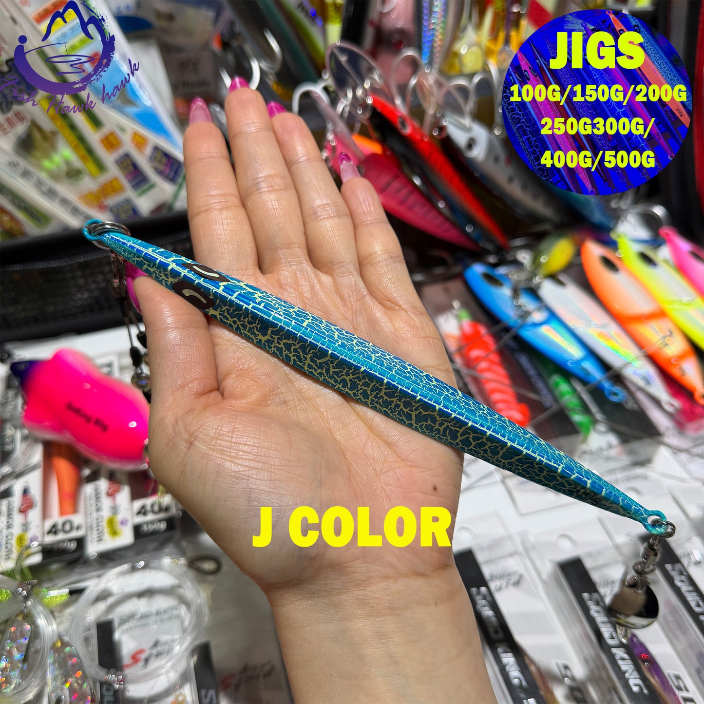 New Premium Slow Pitch Jigging Metal Fishing Lure 100g 150g 200g 250g 300g 400g 500g Flat Fall Deep Sea Saltwater Assist Hooks jigs