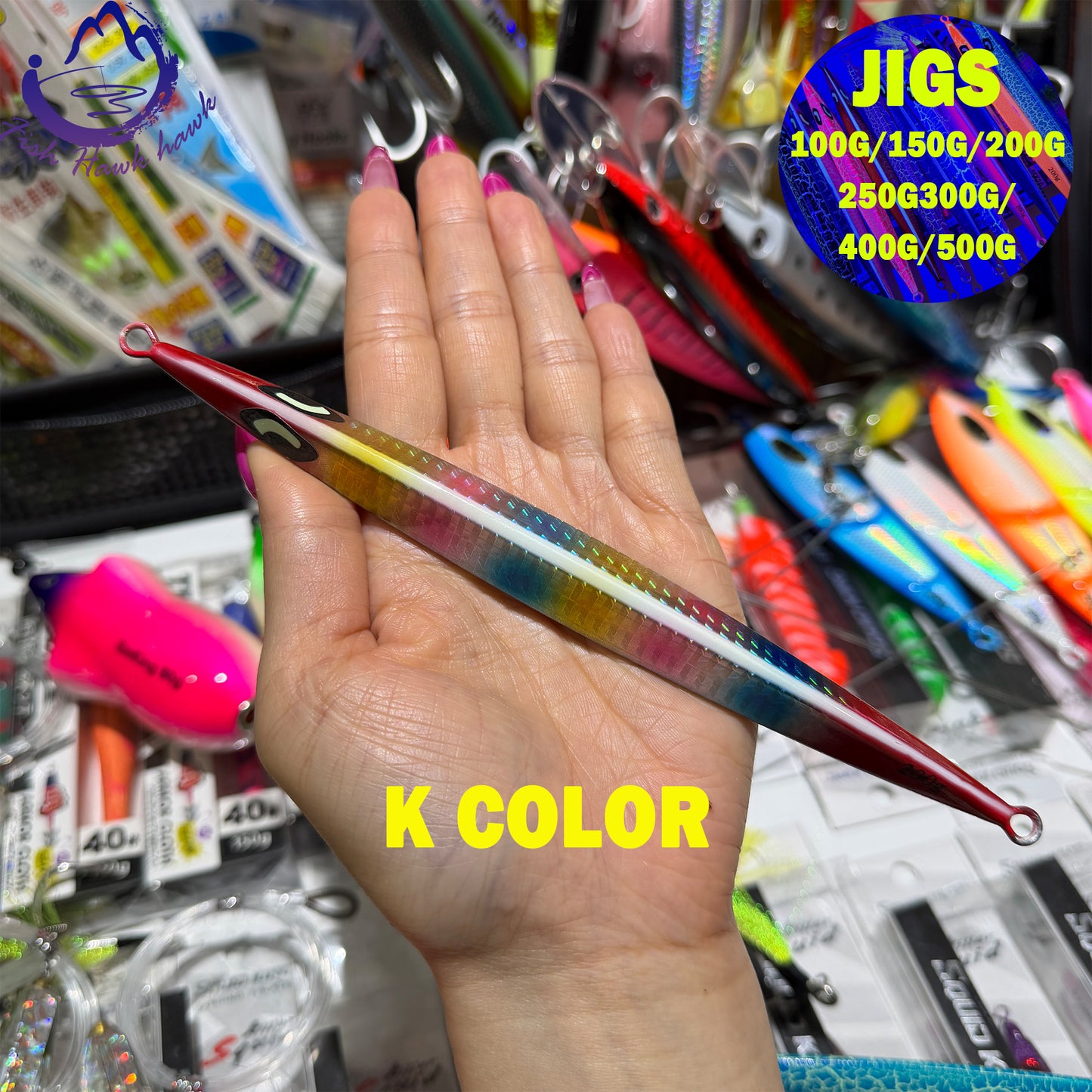 New Premium Slow Pitch Jigging Metal Fishing Lure 100g 150g 200g 250g 300g 400g 500g Flat Fall Deep Sea Saltwater Assist Hooks jigs