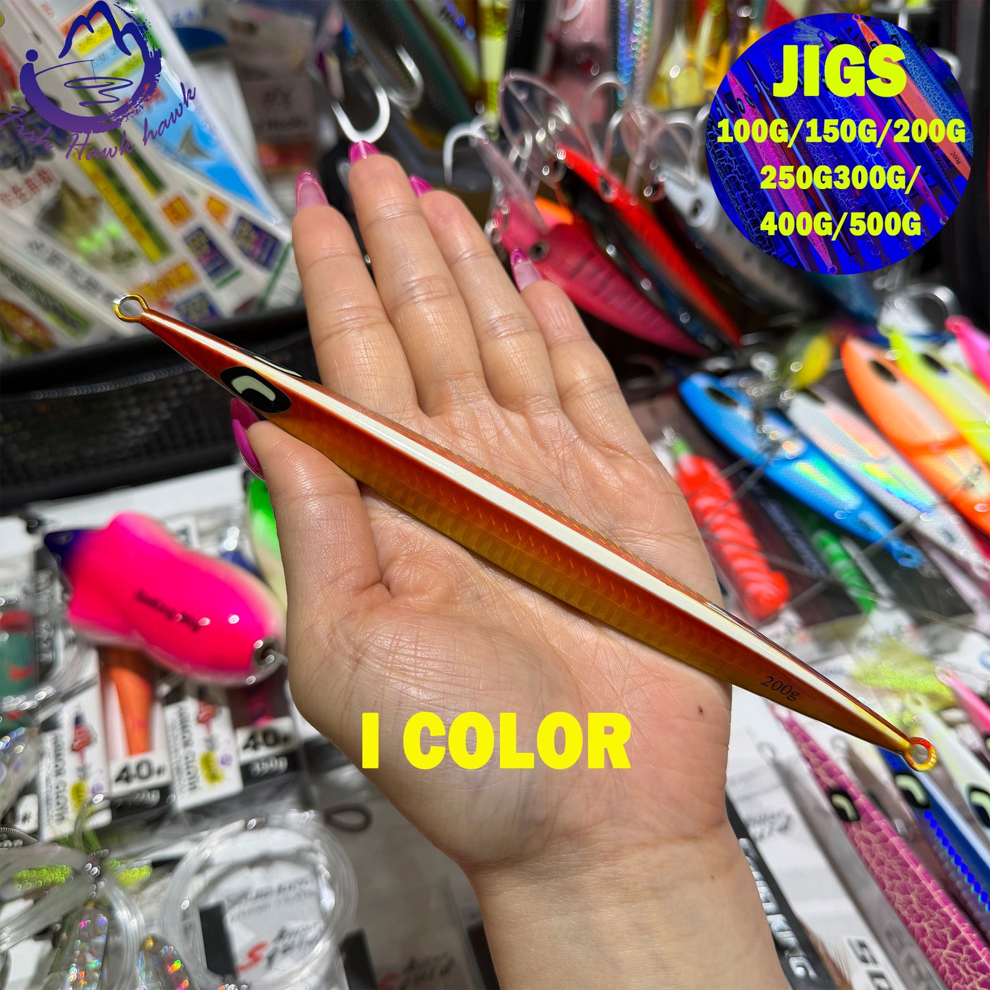 New Premium Slow Pitch Jigging Metal Fishing Lure 100g 150g 200g 250g 300g 400g 500g Flat Fall Deep Sea Saltwater Assist Hooks jigs