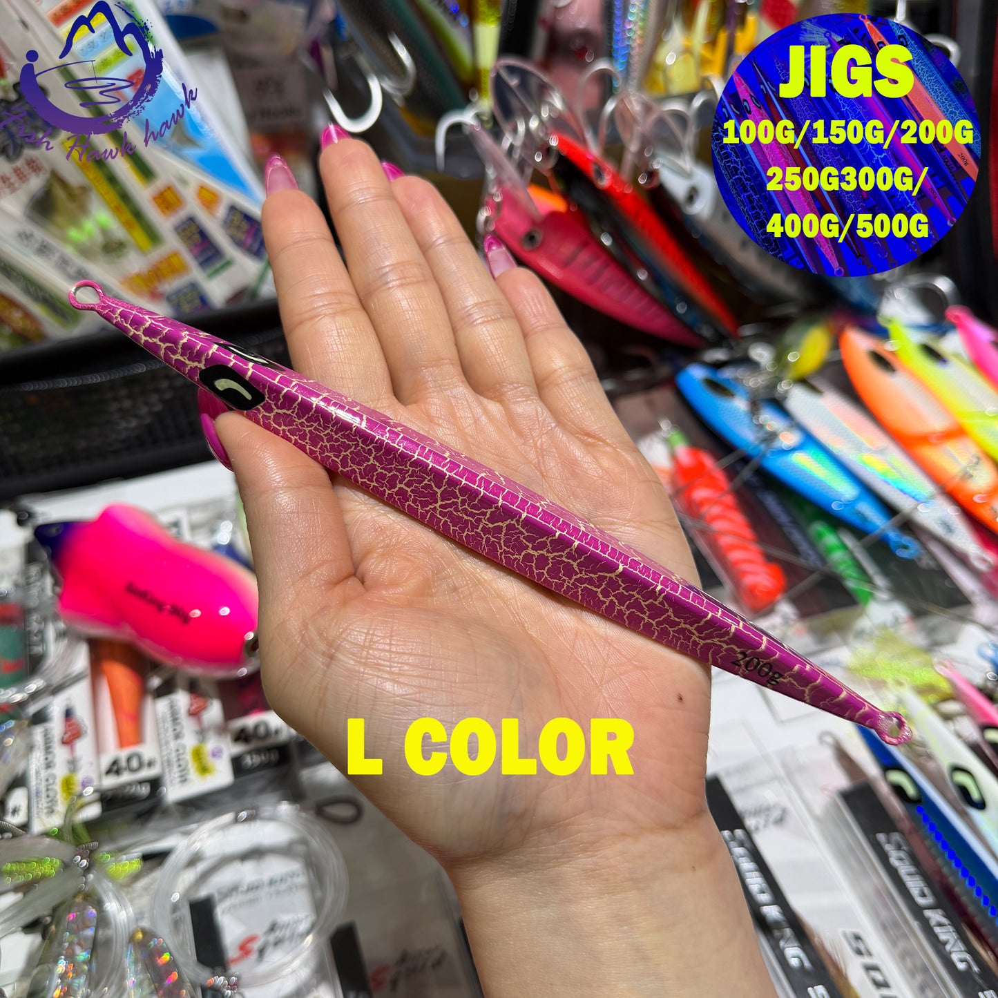 New Premium Slow Pitch Jigging Metal Fishing Lure 100g 150g 200g 250g 300g 400g 500g Flat Fall Deep Sea Saltwater Assist Hooks jigs
