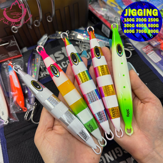 #28 Glow Slow Pitch Metal Jigging Jigs Lure 150g 200g 250g 300g 400g 500g 600g 700g 800g