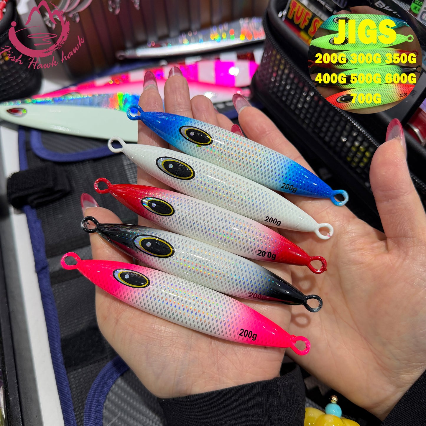 Slow Pitch Jigging Metal Jigs Saltwater Lure 200g 300g 350g 400g 500g 600g 6 Colors – Deep Sea Offshore Jigs for Tuna, Snapper & Grouper jigs lure