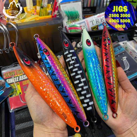 250g 300g 400g 500g 600g Slow Pitch Jigging Metal Jigs Saltwater Lure Multi Size Multi Color – Offshore Jigging Lures for Tuna, Snapper & Grouper jigs lure