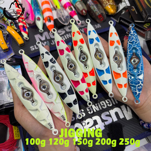 New 3D LED Bait Light Jigpara Slow Pitch Jig High Performance Jigging Lure with Glow Paint 100g 120g 150g 200g 250g