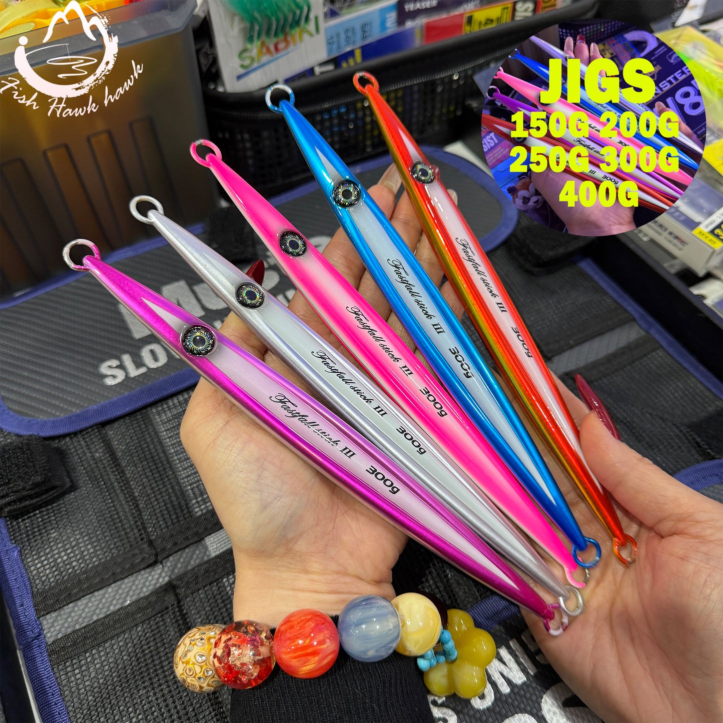 150g 200g 250g 300g 400g Metal Jigging Lure Slow Pitch Jigs Multi Sizes with Multiple Colors – Deep Sea Saltwater Jigs for Tuna & Yellowtail jigs lure