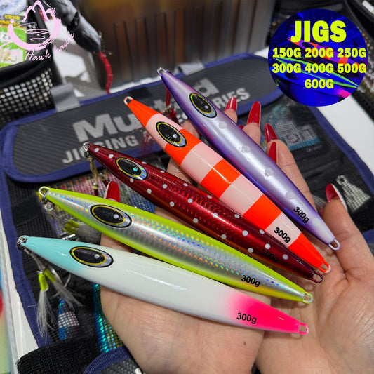 150g 200g 250g 300g 400g 500g 600g Slow Pitch Jigging Fishing Lure Metal Jigs High Action Jigging Lure for Saltwater, Snapper, Grouper, Tuna & Yellowtail jigs lure