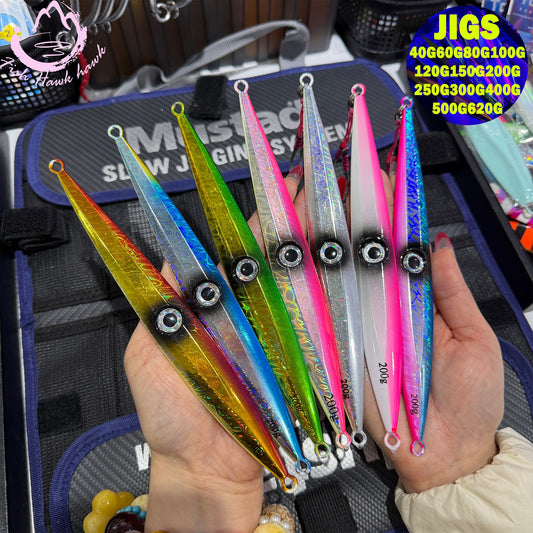 Slow Pitch Jigging Metal Jigs Saltwater Lure 40g-620g, 7 Colors-Offshore Jigs for Tuna, Snapper & Grouper jigs lure