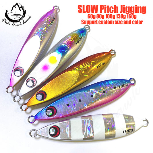 骏#83 Slow Pitch Jigs Bait 60g 80g 100g 130g 160g