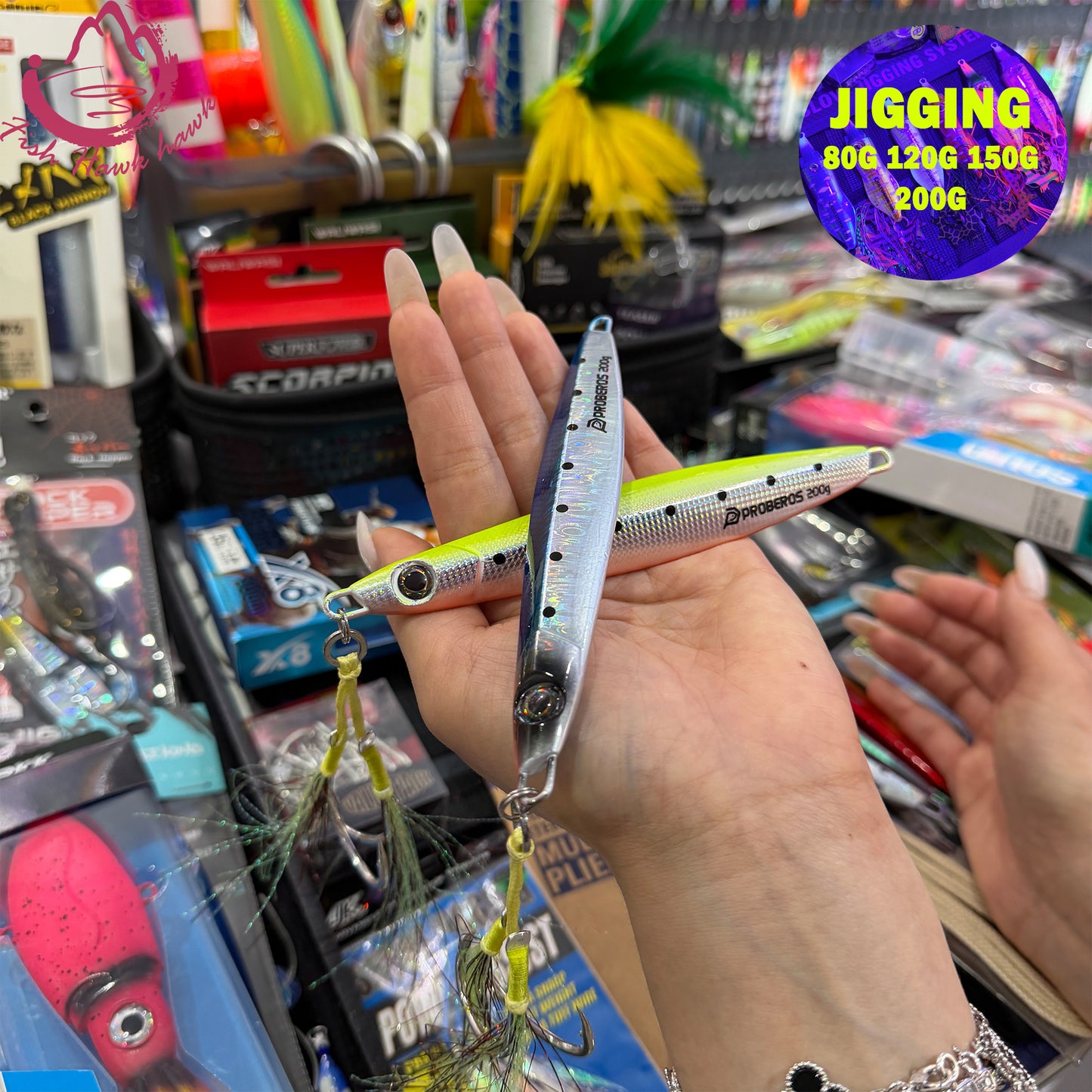 #1 Glow Slow Pitch Metal Jigging Jigs Lure 80g 120g 150g 200g
