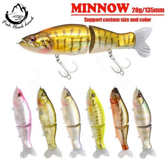 Minnow lure bionic fish bait slow sinking pencil multi-section fish 135mm/28g fake bait hard bait fishing gear 9135