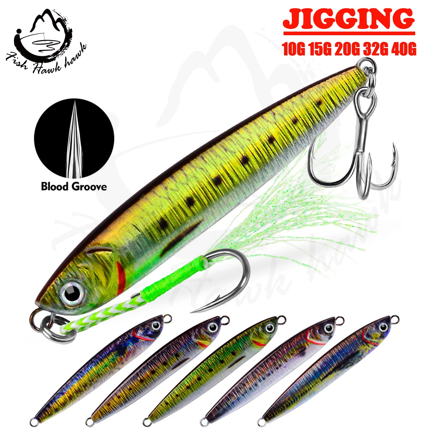 #76 Slow Pitch Jigs 10g 15g 20g 32g 40g