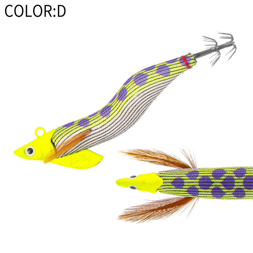 New Squid Hook #3.0/30g Rapid inkiSng Artificial Luminous Squid Jigging Bait Wood Shrimp Hooks for Saltwater Tackle Fishing Lure