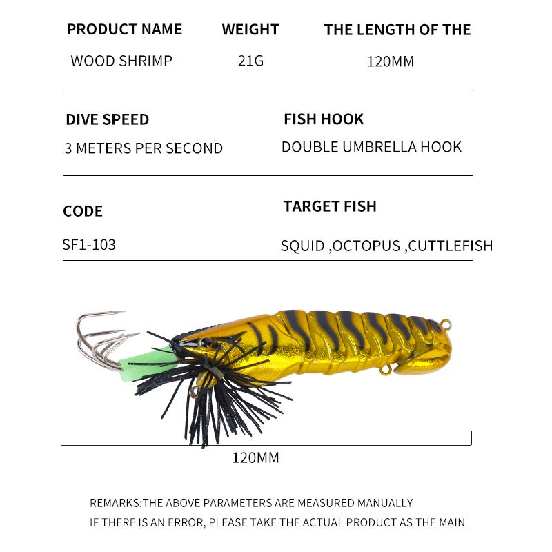 New Squid Hook  #3.5 /21g Rapid inkiSng Artificial Luminous Squid Jigging Bait Wood Shrimp Hooks for Saltwater Tackle Fishing Lure