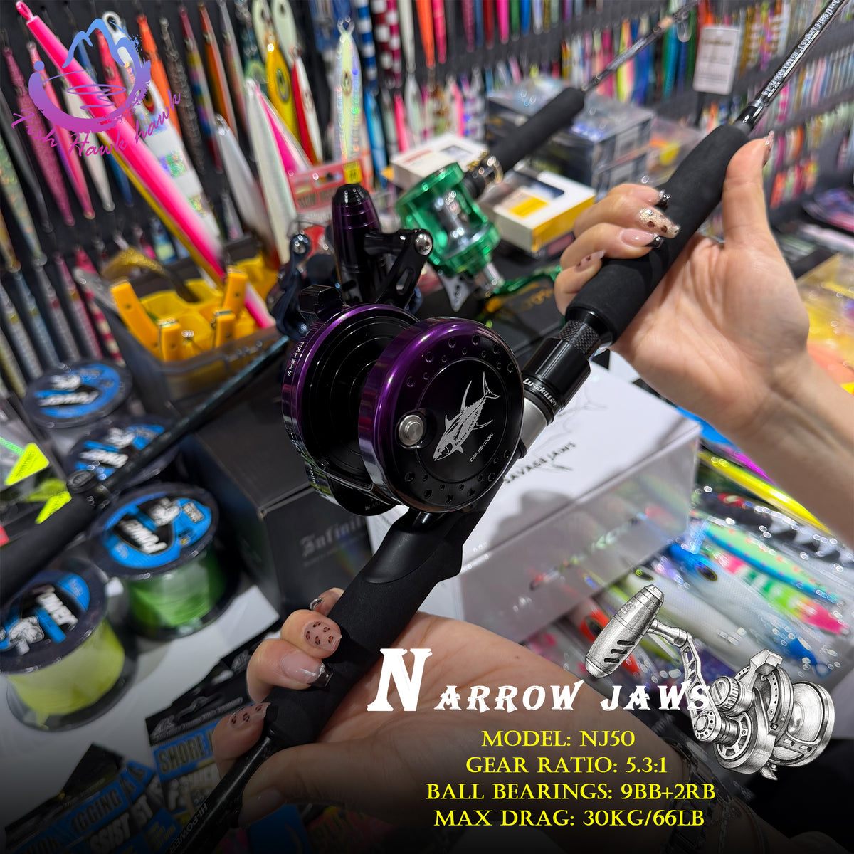 Slow Pitch Jigging Fishing Reel 50N