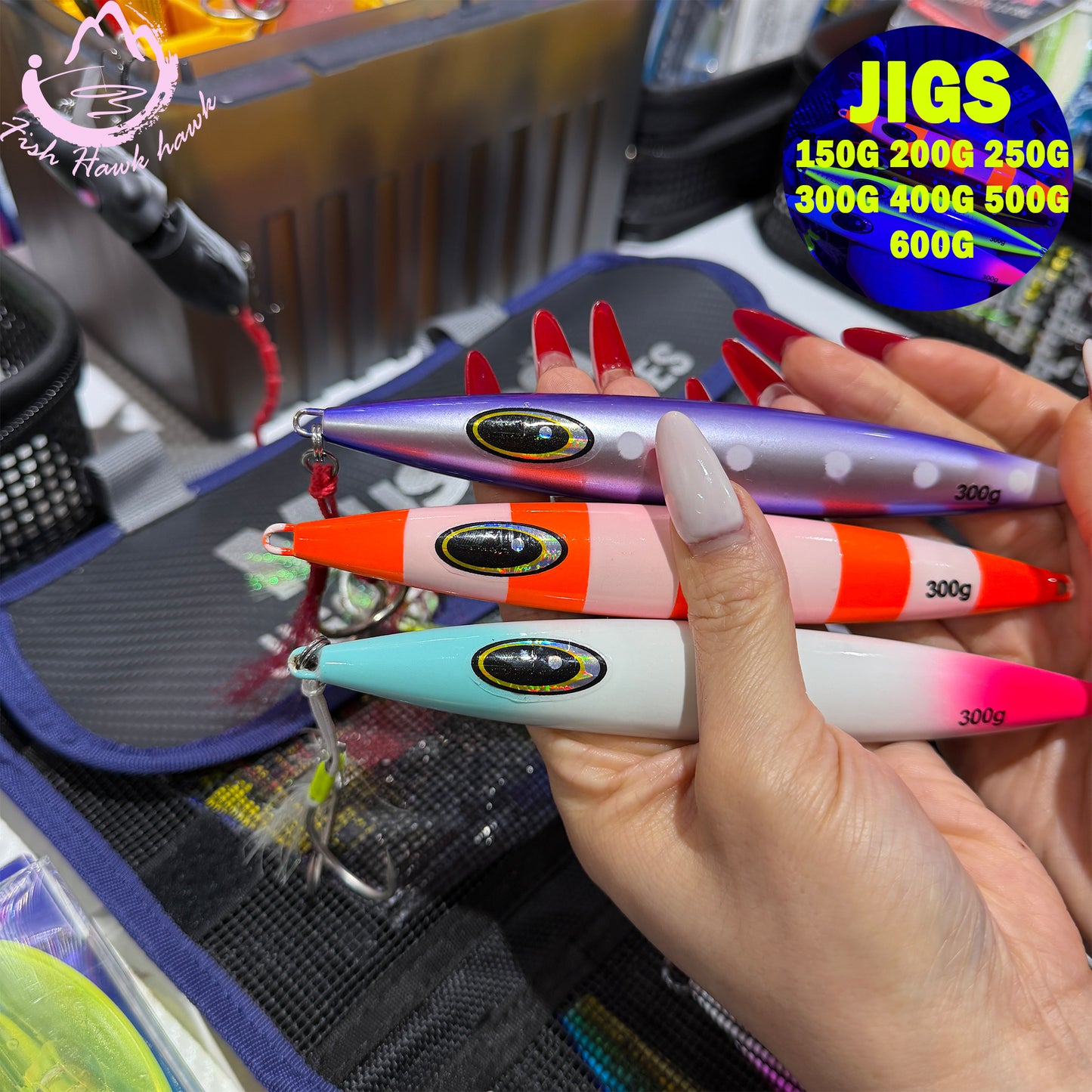 150g 200g 250g 300g 400g 500g 600g Slow Pitch Jigging Fishing Lure Metal Jigs High Action Jigging Lure for Saltwater, Snapper, Grouper, Tuna & Yellowtail jigs lure