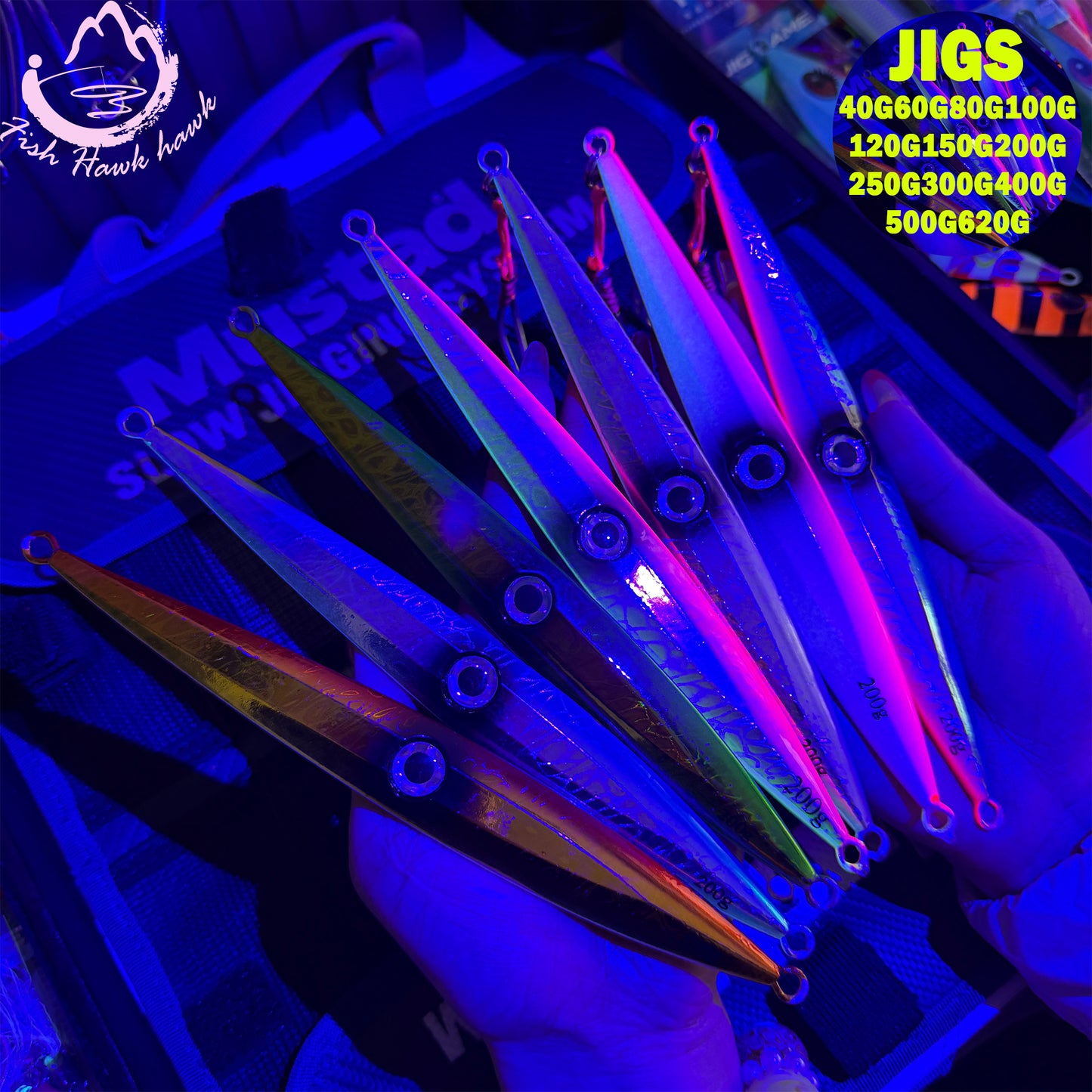 Slow Pitch Jigging Metal Jigs Saltwater Lure 40g-620g, 7 Colors-Offshore Jigs for Tuna, Snapper & Grouper jigs lure