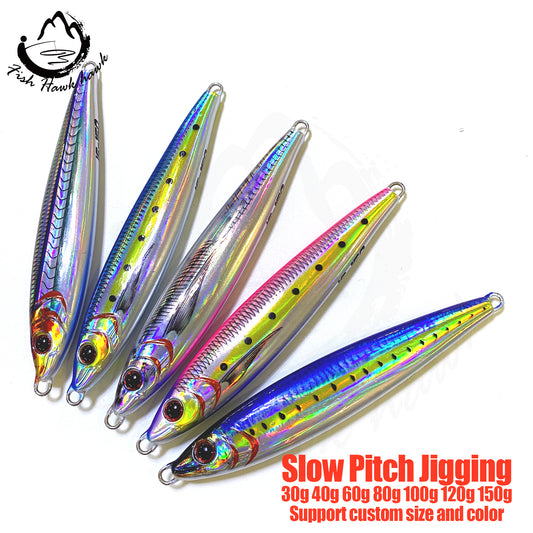 索#45 Slow Pitch Jigs Bait 30g 40g 60g 80g 100g 120g 150g