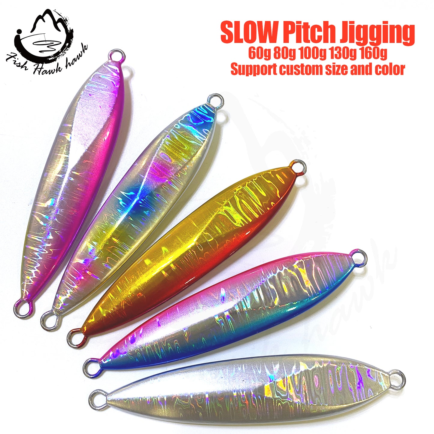 骏#83 Slow Pitch Jigs Bait 60g 80g 100g 130g 160g