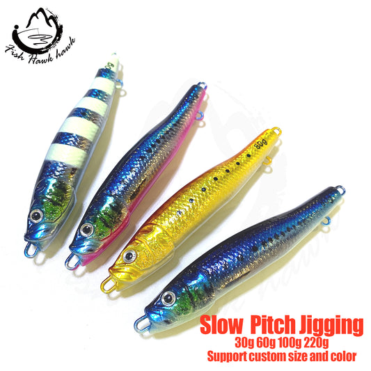 延#74 Slow/Speed Pitch Jigs Bait 30g 60g 100g 220g