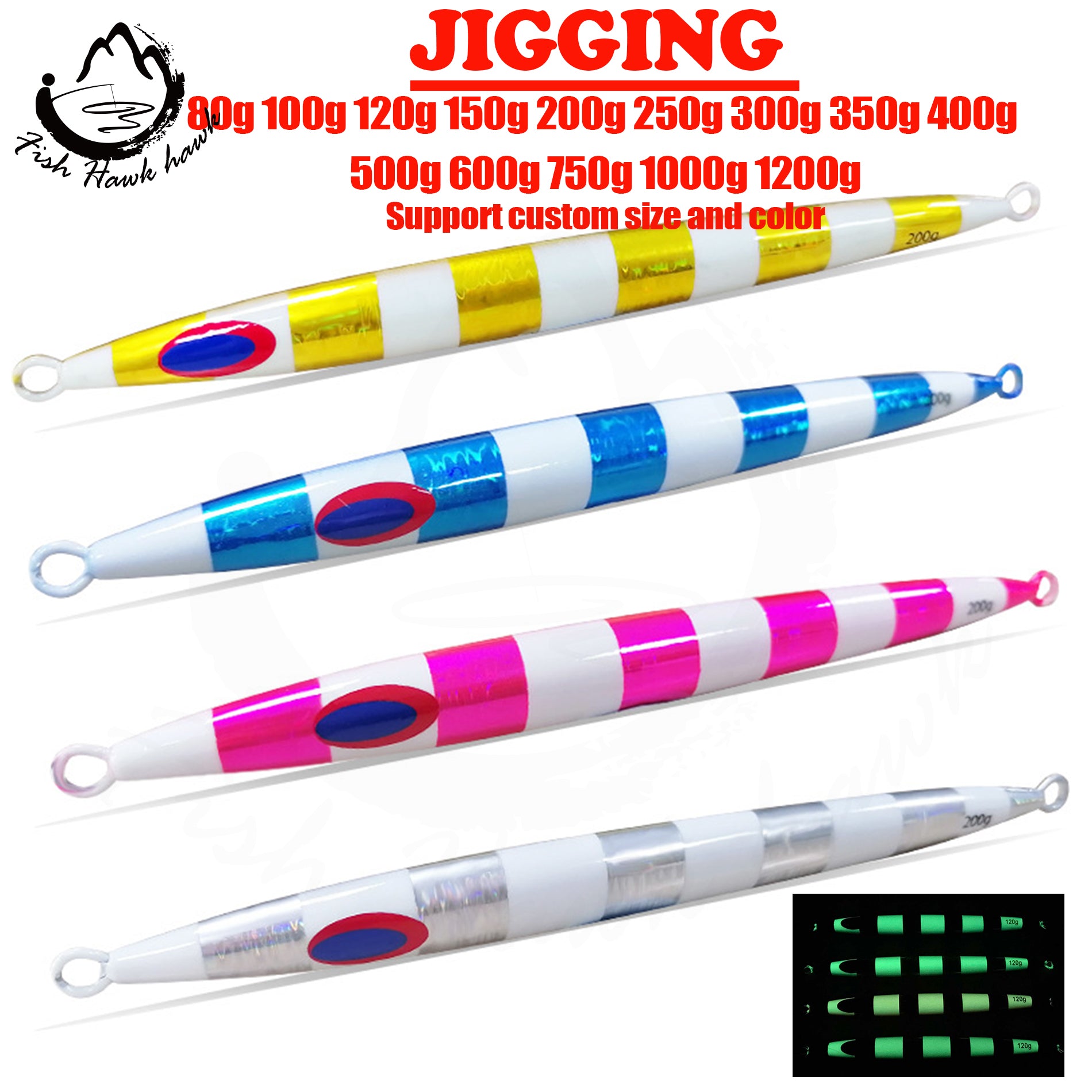 Flat Fall/Keel Vertical Jigs - 80g To 250g In Black Anchovy Pattern | Saltwater Trolling Lures For Big Game Fish