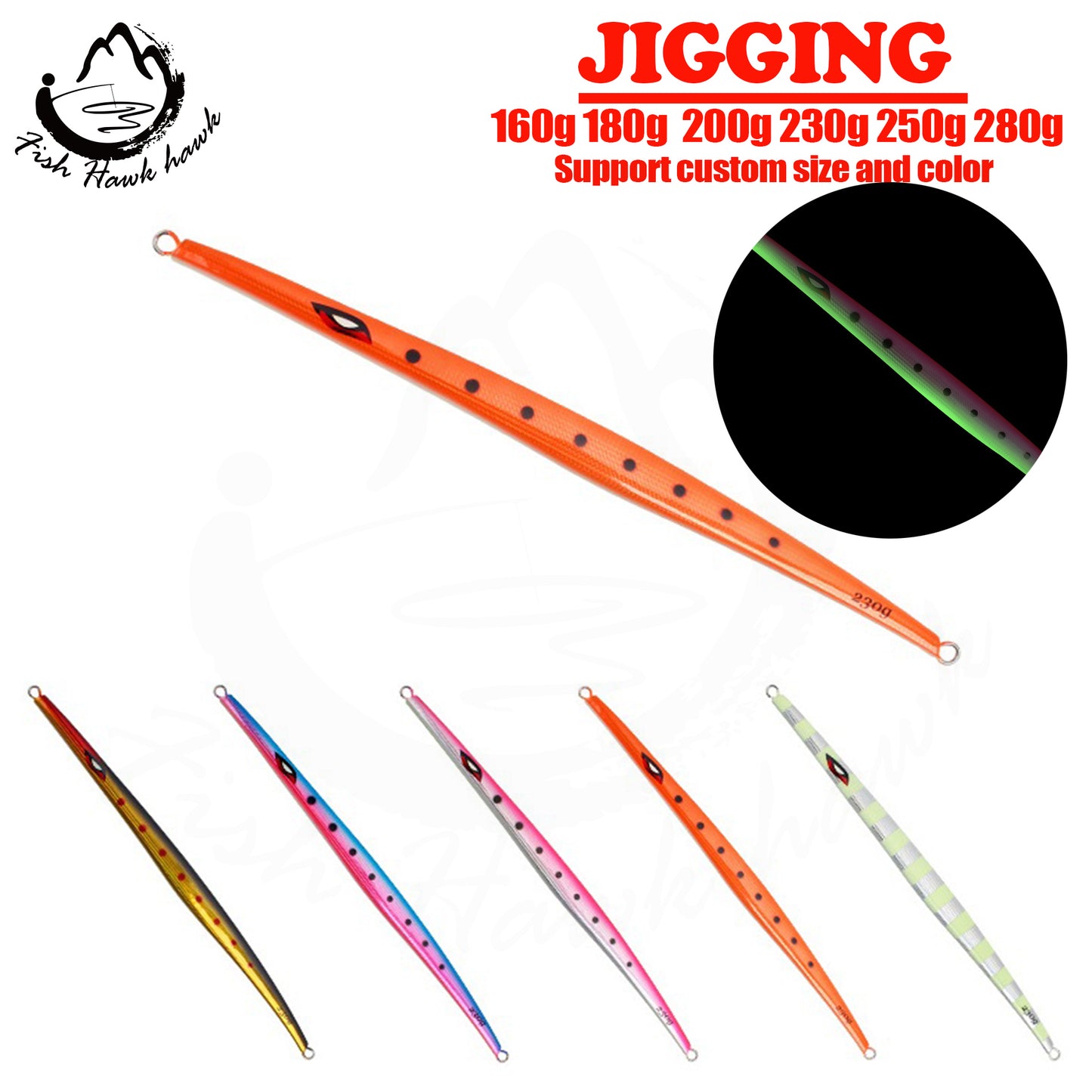 #48 Slow/Speed Pitch Jigs 160g 180g  200g 230g 250g 280g