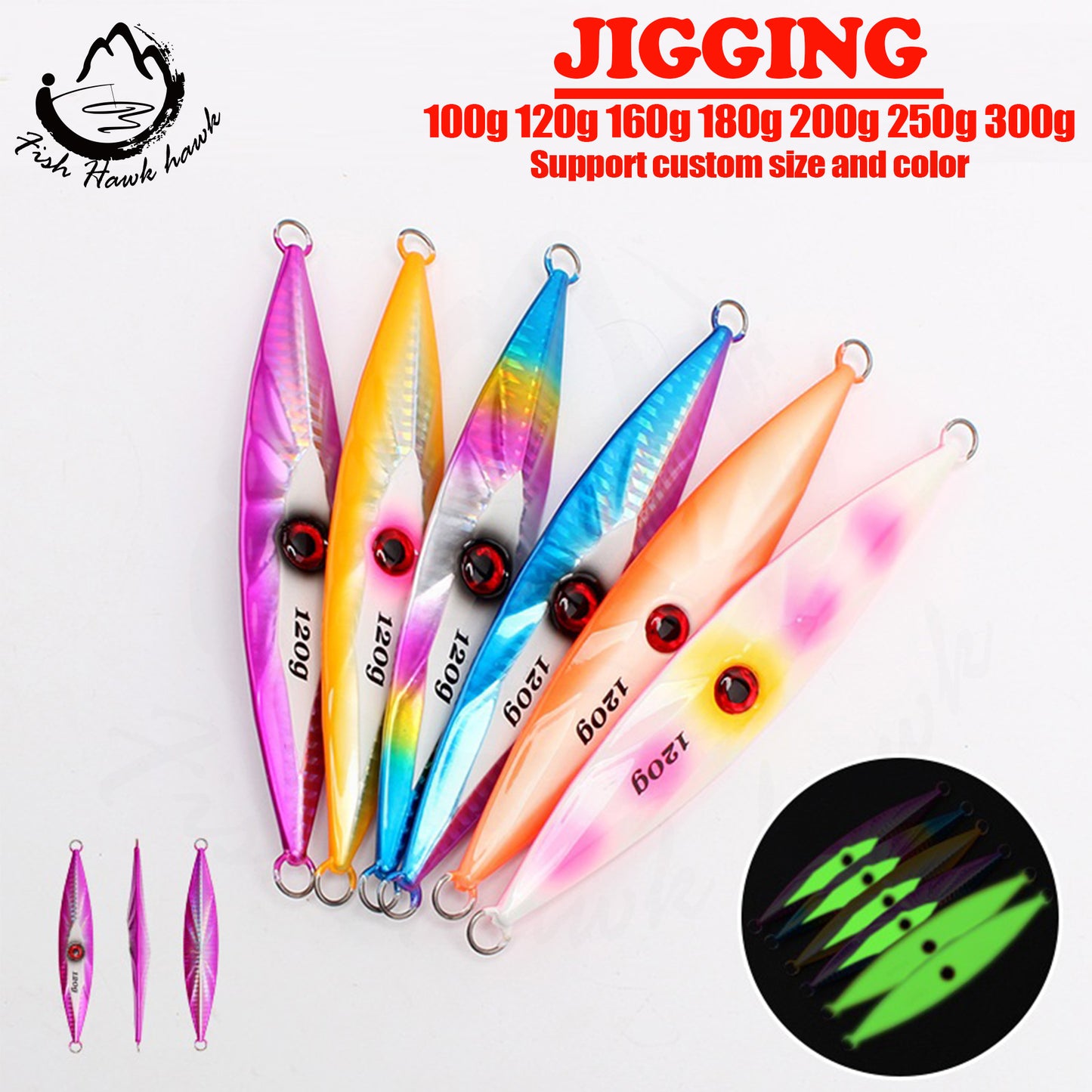 M #17 Slow/Speed Jigs 100g 120g 160g 180g 200g 250g 300g