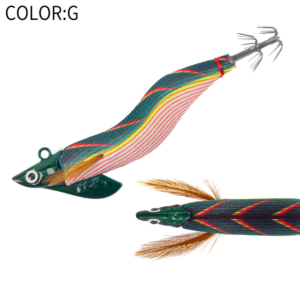 New Squid Hook #3.0/30g Rapid inkiSng Artificial Luminous Squid Jigging Bait Wood Shrimp Hooks for Saltwater Tackle Fishing Lure