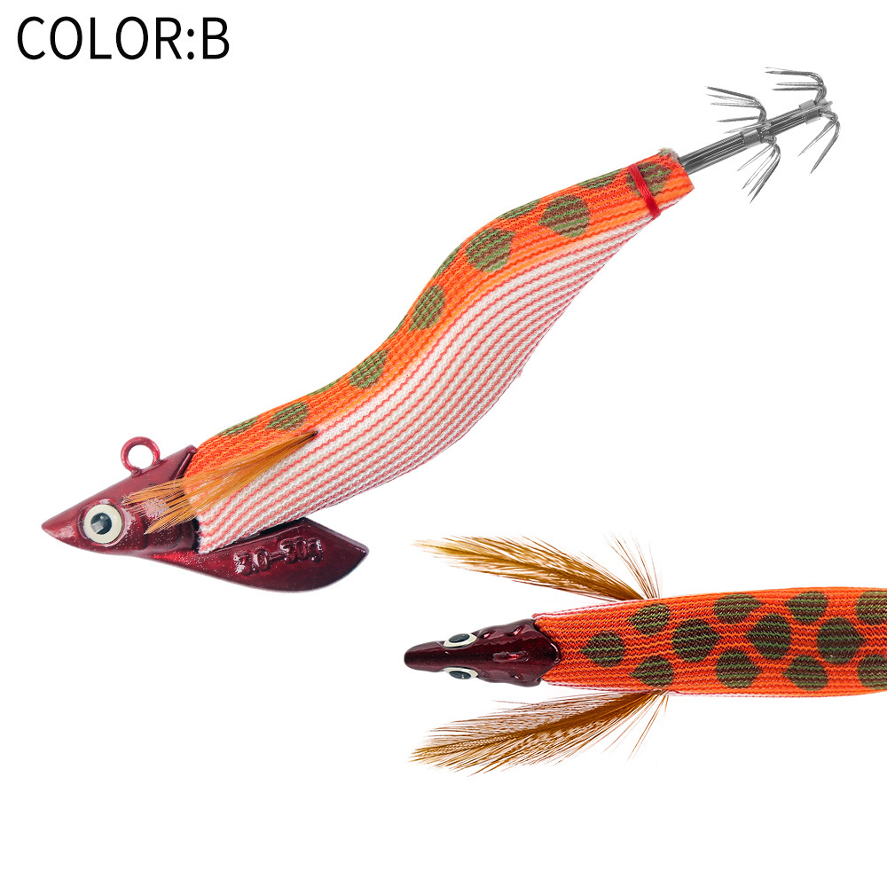 New Squid Hook #3.0/30g Rapid inkiSng Artificial Luminous Squid Jigging Bait Wood Shrimp Hooks for Saltwater Tackle Fishing Lure
