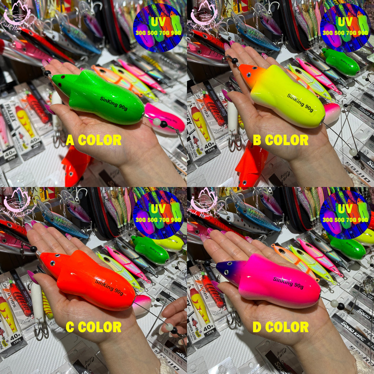 New 30g 50g 70g 90g Premium Big Game Trolling Lure Saltwater Metal Head/Skirted Offshore Kit for Tuna Marlin Mahi Wahoo jigs