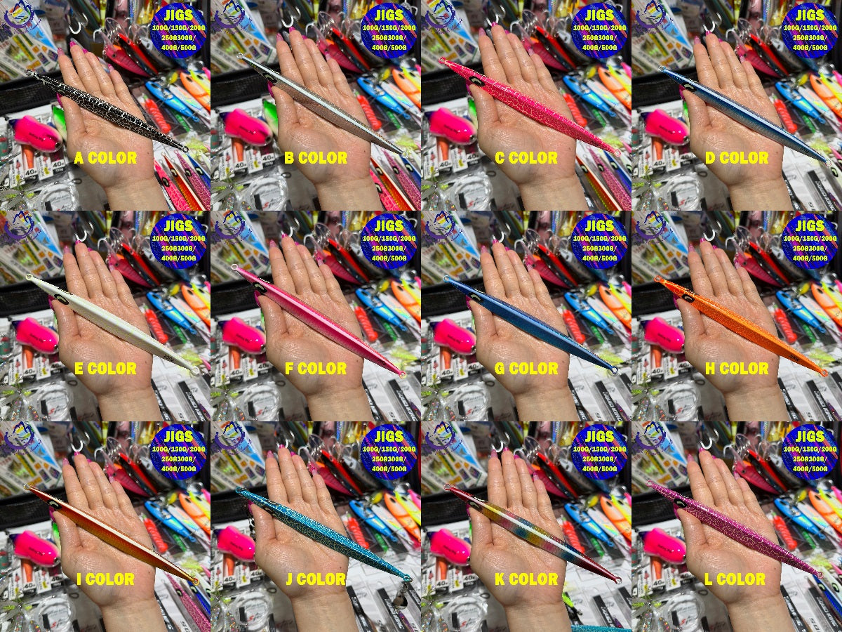 New Premium Slow Pitch Jigging Metal Fishing Lure 100g 150g 200g 250g 300g 400g 500g Flat Fall Deep Sea Saltwater Assist Hooks jigs