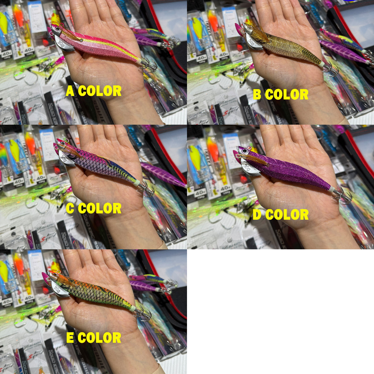 New 30g ABS Squid Hook Wooden Shrimp Lure #3.5 UV Glow Octopus/Squid Jigging Fishing Lure Deep Sea Saltwater & River Fishing Squid Hook