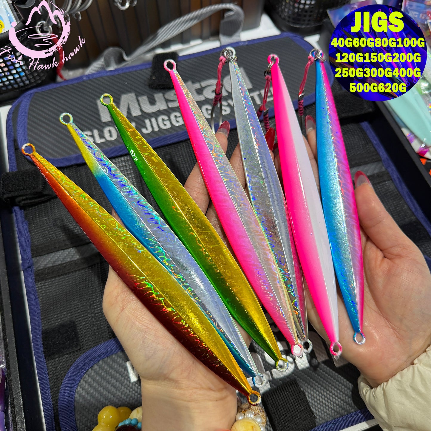 Slow Pitch Jigging Metal Jigs Saltwater Lure 40g-620g, 7 Colors-Offshore Jigs for Tuna, Snapper & Grouper jigs lure