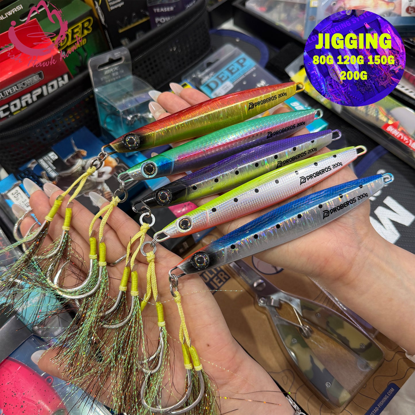 #1 Glow Slow Pitch Metal Jigging Jigs Lure 80g 120g 150g 200g