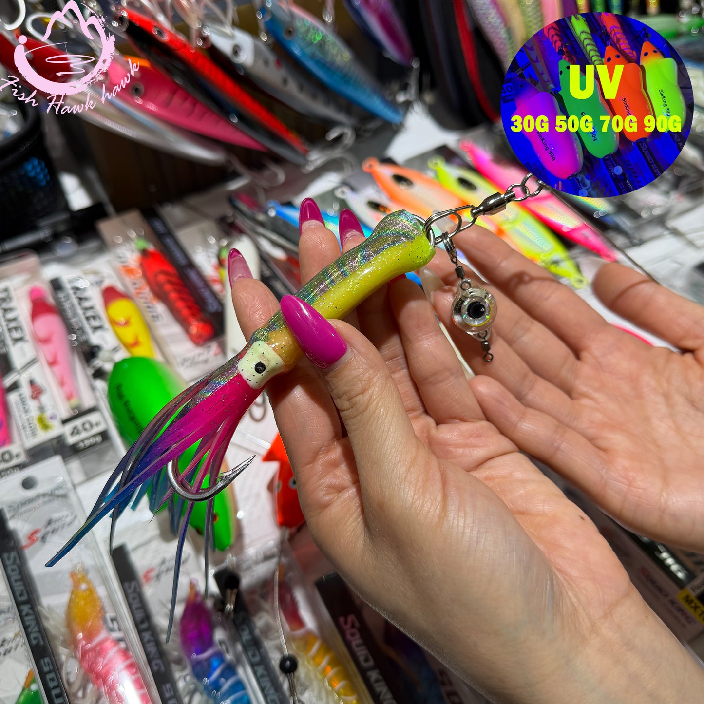 New 30g 50g 70g 90g Premium Big Game Trolling Lure Saltwater Metal Head/Skirted Offshore Kit for Tuna Marlin Mahi Wahoo jigs