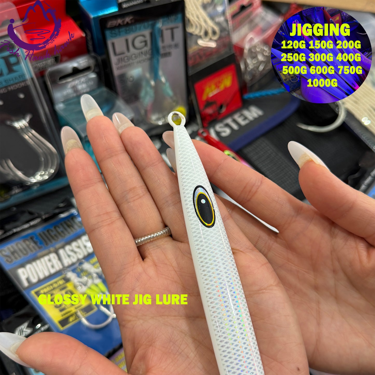 #2 Glow Slow Pitch Metal Jigging Jigs Lure 120g 150g 200g 250g 300g 400g 500g 600g 750g 1000g 300g