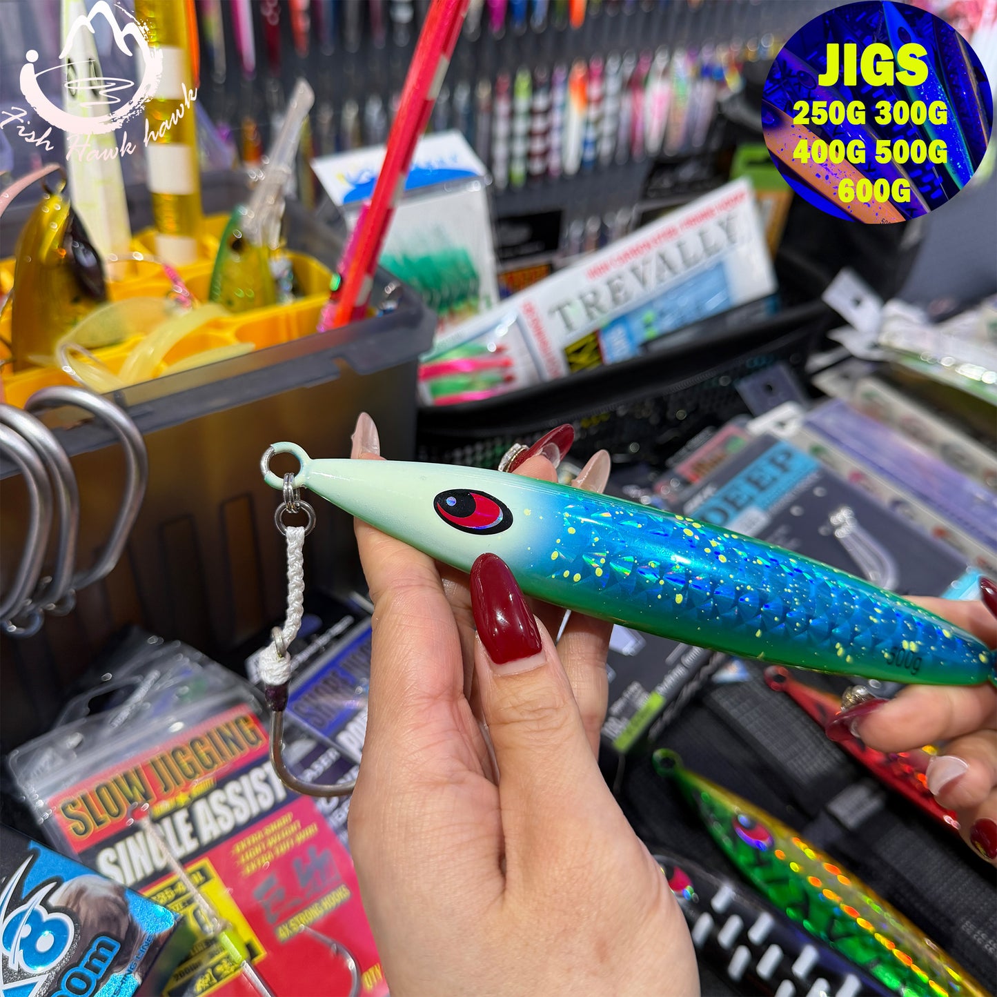 250g 300g 400g 500g 600g Slow Pitch Jigging Metal Jigs Saltwater Lure Multi Size Multi Color – Offshore Jigging Lures for Tuna, Snapper & Grouper jigs lure