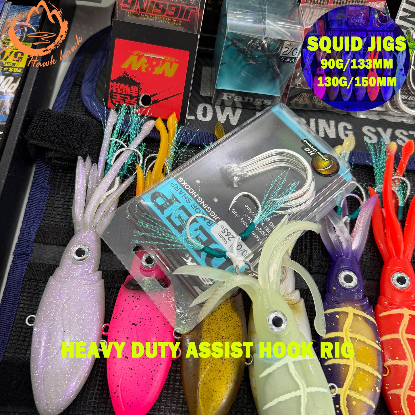Glow Weighted Metal ABS Soft Squid Jig Octopus Lure 40g 50g 90g 130g 170g 200g 250g Saltwater Jigging Fishing Bait 3D Eyes UV Night Offshore Tuna jigs lure
