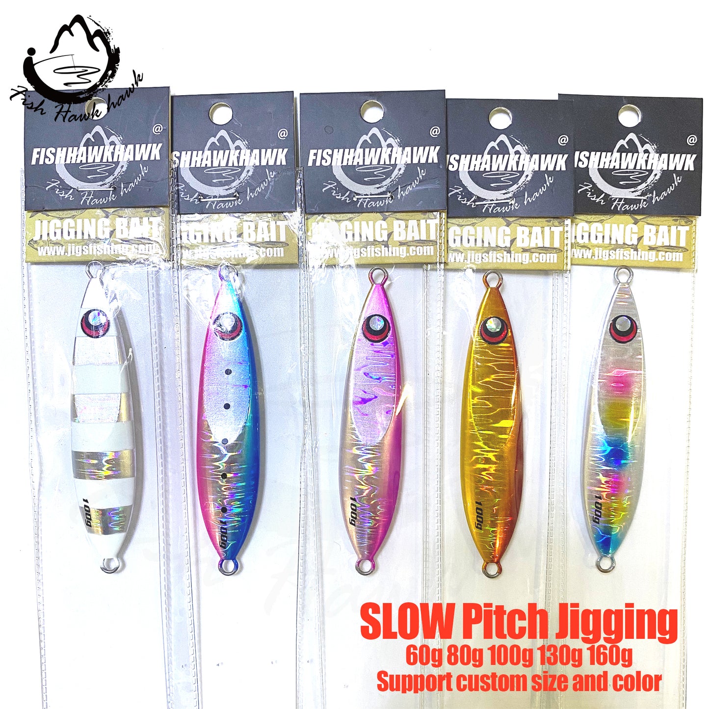 骏#83 Slow Pitch Jigs Bait 60g 80g 100g 130g 160g