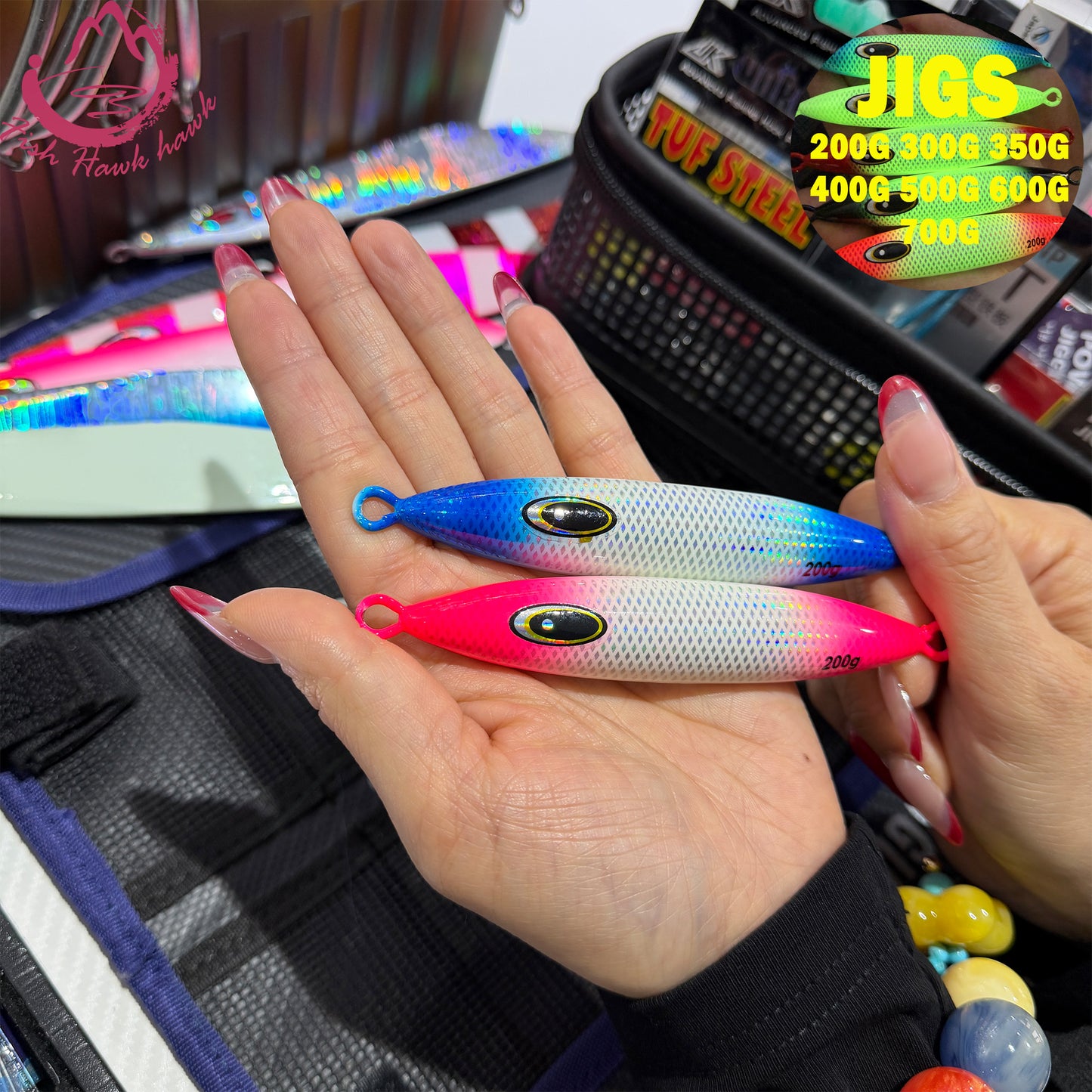 Slow Pitch Jigging Metal Jigs Saltwater Lure 200g 300g 350g 400g 500g 600g 6 Colors – Deep Sea Offshore Jigs for Tuna, Snapper & Grouper jigs lure