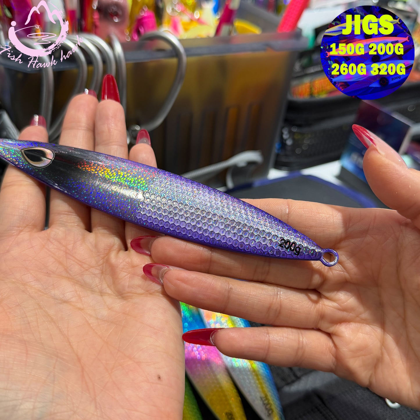 Slow Pitch Jigging Metal Jigs Lure 150g 200g 260g 320g Saltwater Offshore Jigs with 6 Colors for Tuna & Snapper jigs lure