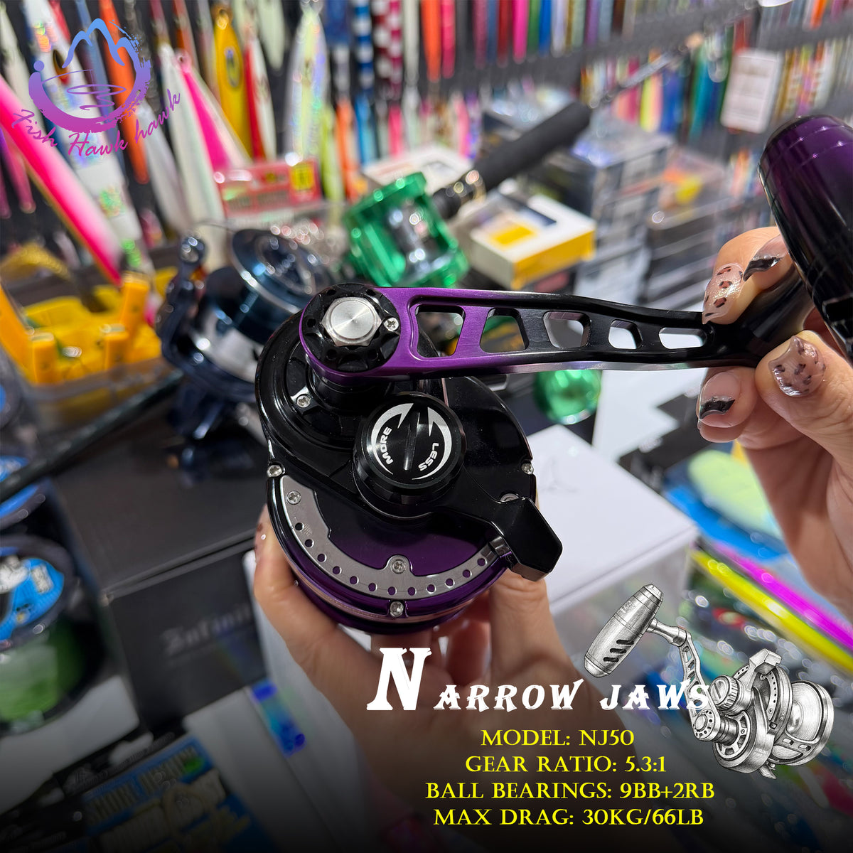 Slow Pitch Jigging Fishing Reel 50N